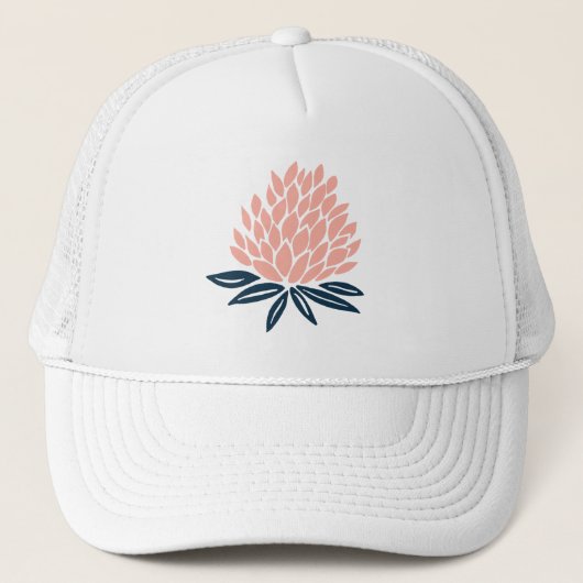 Casquette Bleu rose doux Lotus Art (Devant)