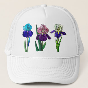 Casquette Bleu, Rose, Purple Irises