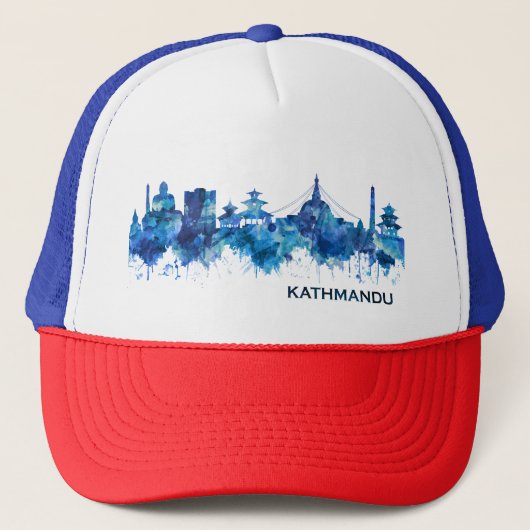 Casquette Bleu Skyline de Katmandou Nepal (Devant)