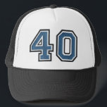 Casquette Blue 40th Birthday Party<br><div class="desc">Le Casquette de la fête du 40e anniversaire fête ses 40 ans</div>