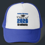 Casquette Blue Class of 2026 Graduation Custom<br><div class="desc">Customize your own blue high school Class of 2026 graduate hat for a graduation party. Cool varsity letters for the year on a great custom commemorative gift for seniors. Classic keepsake with your student photograph.</div>