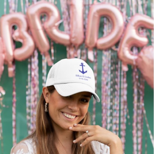 Casquette Blue Nautical Anchor Beach Destination Wedding