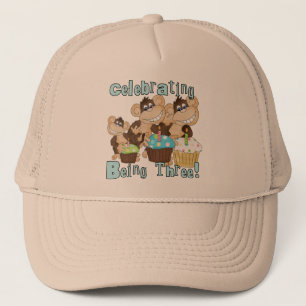 Casquette Blue Party Monkeys 3e anniversaire T-shirts et cad
