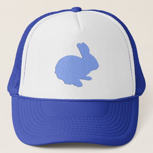 Casquette Blue Polka Dot Silhouette Lapin de Pâques Casquett (Devant)