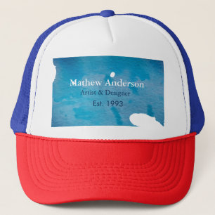 Casquette Blue rustique aquarelle jeans texture ajouter le n