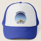Casquette Blue Sunset Mountain Custom Family Réunion Voyage (Devant)