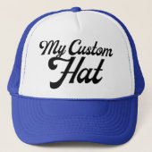 Casquette BLUE, WHITE Custom Trucker Hat Mesh Back Cap Blank (Devant)