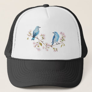 Casquette Bluebirds de montagne sur la branche Sakura