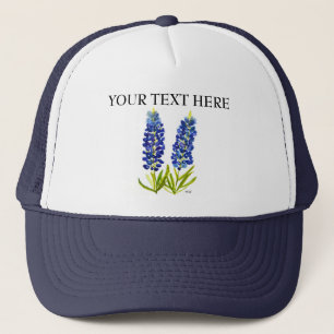 Casquette Bluebonnets Texas State Flowers Lupine Watercolor