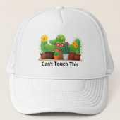 Casquette BOHO Cactus Succulents Chapeau de camion blanc (Devant)