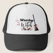 Casquette Boho Warrior Witch Floral Broomstick Noir (Devant)