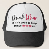 Casquette Boire Du Vin Drôle Dire (Devant)