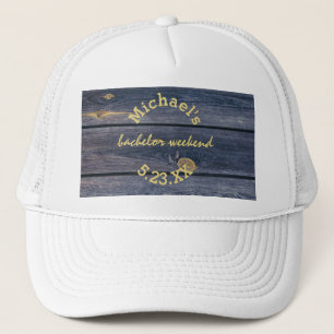 Casquette Bois Bleu Rustique   Monogramme Week-end Célibatai