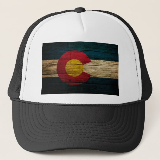 Casquette Bois rustique de drapeau du Colorado vieux (Devant)