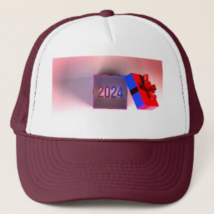Casquette Boîte-cadeau avec ruban en maille bordeaux 2024 im