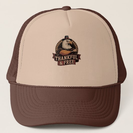 Casquette Bold Eagle Head Thankful & Free Vintage Graphic (Devant)