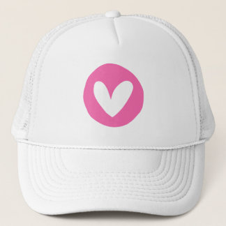 Casquette Boné com Coração Rosa Minimalista
