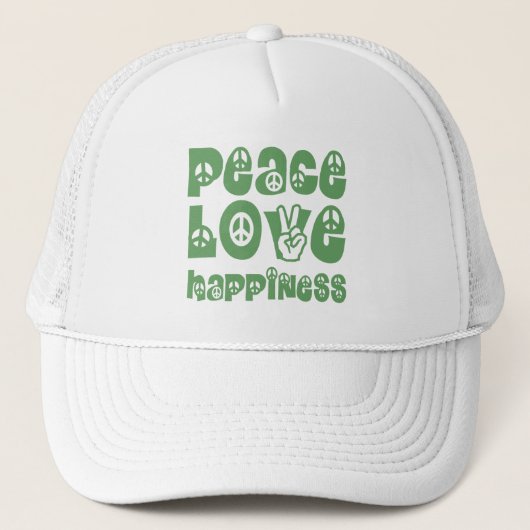 Casquette bonheur d'amour de paix (Devant)