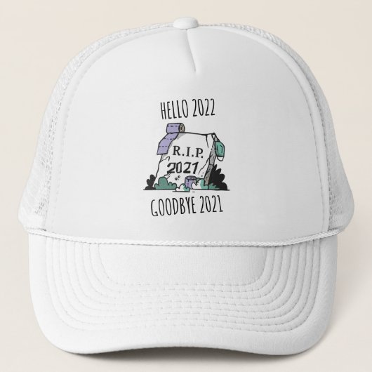 Casquette Bonjour 2022 Adieu 2021 Repos in Peace 2022 (Devant)
