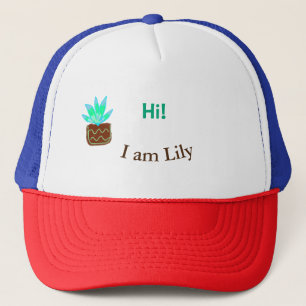 Casquette Bonjour Je suis Lily cactus succulent ajouter nom