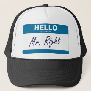Casquette bonjour mon nom est M. droite