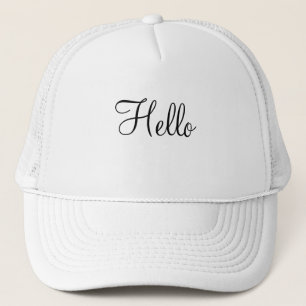 Casquette Bonjour texte nom Beau Blanc et Blanc Couleur
