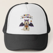 Casquette Bonne Halloween mignonne chat chauve-souris chien  (Devant)