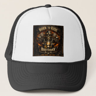 Casquette Born to Ride 50th Birthday Biker Skull Card