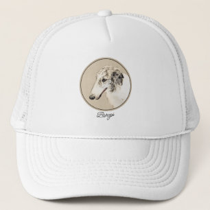 Casquette Borzoi (Argent Brindle) Peinture Chien Art origina