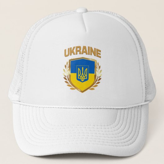 Casquette Bouclier et emblème du drapeau ukrainien (Devant)