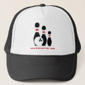 Casquette Boule et goupilles de bowling faites sur commande (Devant)