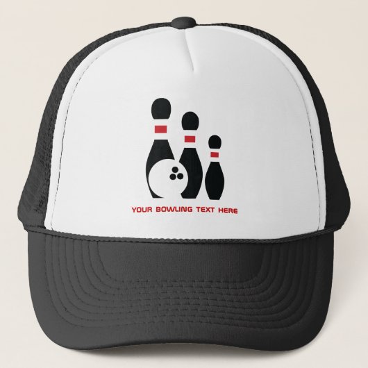 Casquette Boule et goupilles de bowling faites sur commande (Devant)