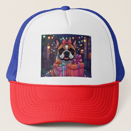 Casquette Bouledogue français Noël (Devant)
