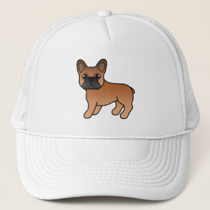 Casquette Bouledogue français rouge mignon chien de dessin a