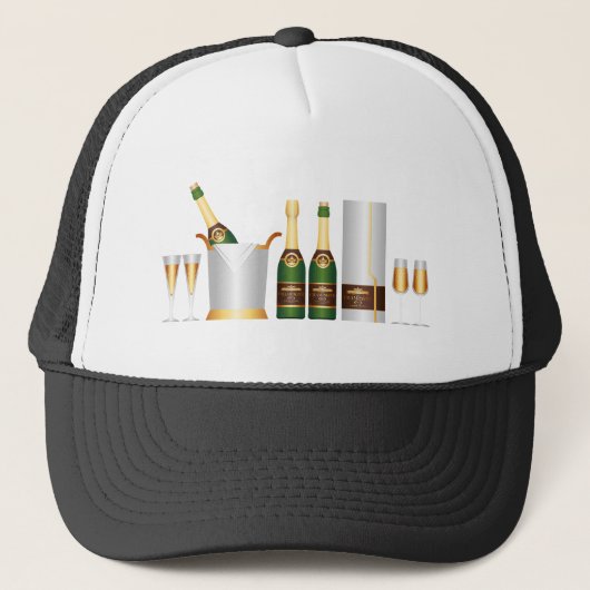 Casquette bouteilles de champagne (Devant)