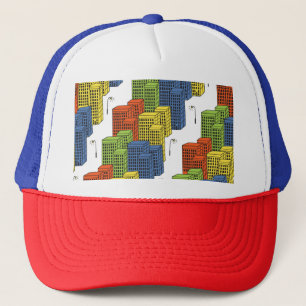 Casquette Bouteilles en verre, design Motif Abstrait.