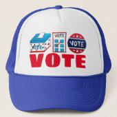 Casquette Bouton VOTE Élection Jour du vote (Devant)