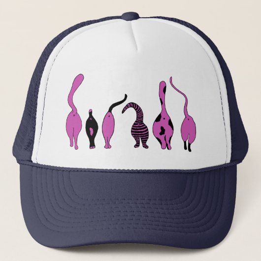 Casquette Boutons de chat violet (Devant)