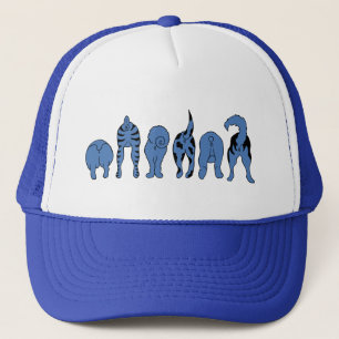 Casquette Boutons de chien bleu