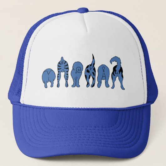Casquette Boutons de chien bleu (Devant)