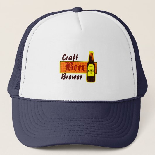 Casquette Brasseur, orange et jaune de bière de métier (Devant)