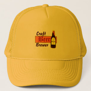Casquette Brasseur, orange et jaune de bière de métier