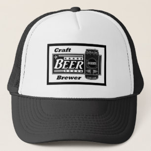 Casquette Brasseuse de bière artisanale - Bande noire et bl