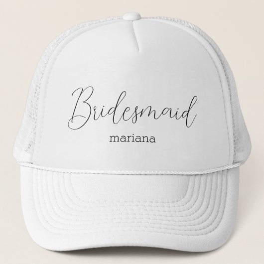 Casquette bridesmaid nom moderne chic tendance (Devant)