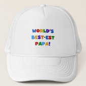 Casquette Bright Colours World's Best Papa Tshirts and Gifts (Devant)
