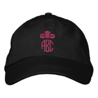 Casquette brodé à la couronne rose chaude Monogram