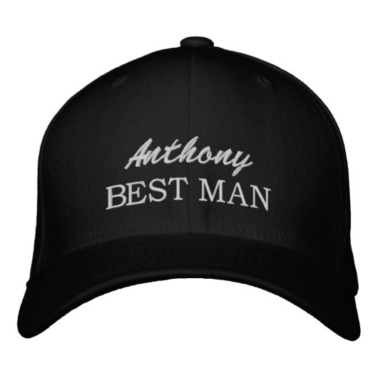 Casquette brodé Best Man pour toiletteur mariage (Devant)