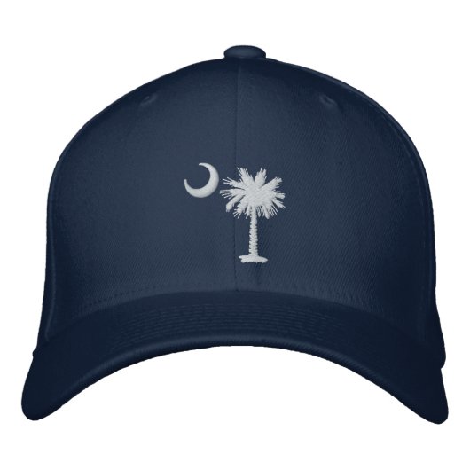 Casquette brodé blanc Palmetto Moon (Devant)