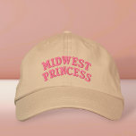 Casquette brodé de la princesse Midwest<br><div class="desc">Casquette de baseball "MIDWEST PRINCESS" broderie rose,  disponible dans une variété de couleurs et de styles casquettes.</div>