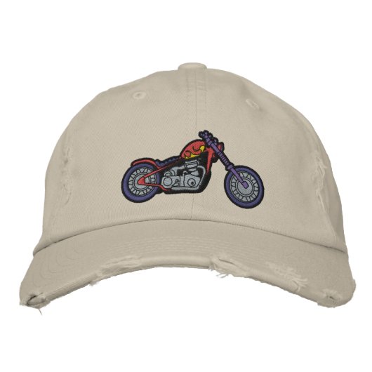 Casquette brodé de moto personnalisé (Devant)